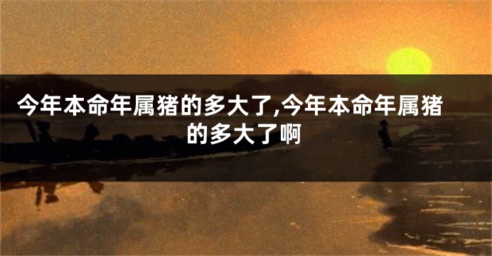 今年本命年属猪的多大了,今年本命年属猪的多大了啊