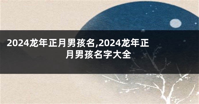 2024龙年正月男孩名,2024龙年正月男孩名字大全