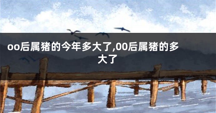 oo后属猪的今年多大了,00后属猪的多大了