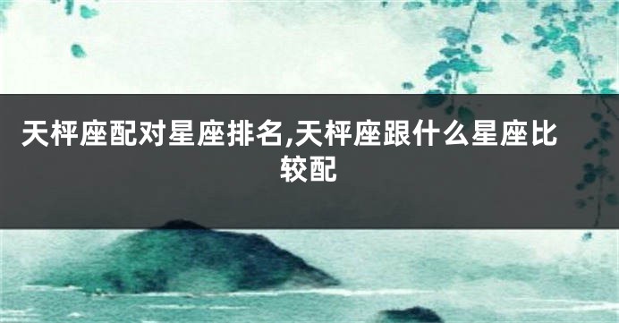 天枰座配对星座排名,天枰座跟什么星座比较配
