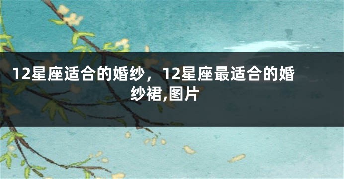 12星座适合的婚纱，12星座最适合的婚纱裙,图片
