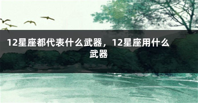12星座都代表什么武器，12星座用什么武器