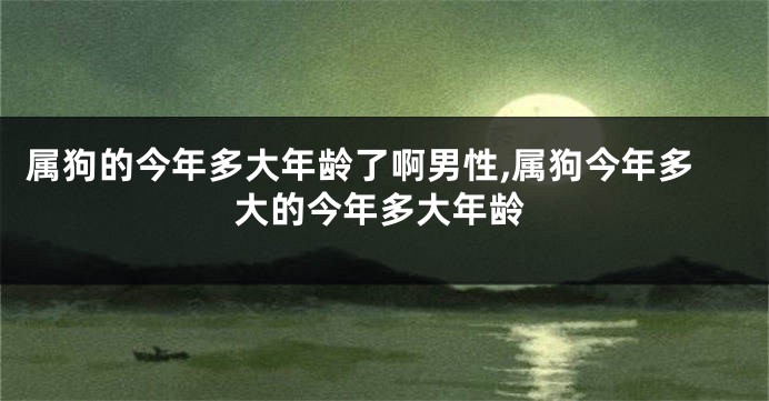属狗的今年多大年龄了啊男性,属狗今年多大的今年多大年龄