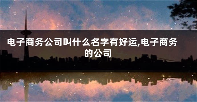 电子商务公司叫什么名字有好运,电子商务的公司
