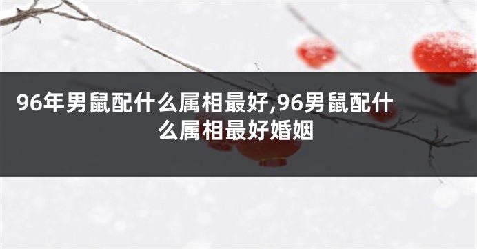 96年男鼠配什么属相最好,96男鼠配什么属相最好婚姻