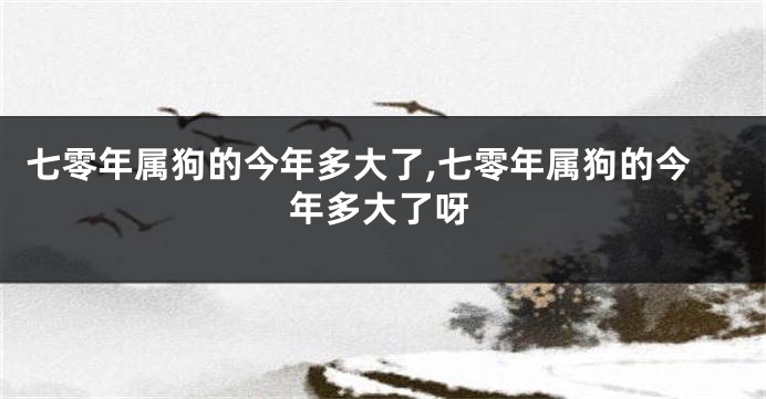 七零年属狗的今年多大了,七零年属狗的今年多大了呀