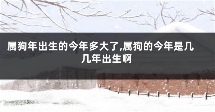 属狗年出生的今年多大了,属狗的今年是几几年出生啊