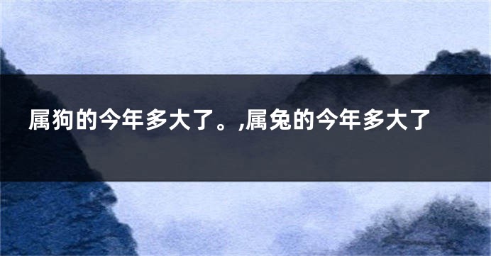 属狗的今年多大了。,属兔的今年多大了