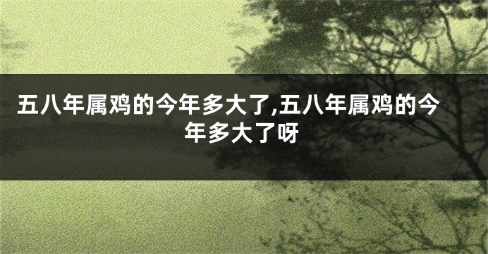五八年属鸡的今年多大了,五八年属鸡的今年多大了呀