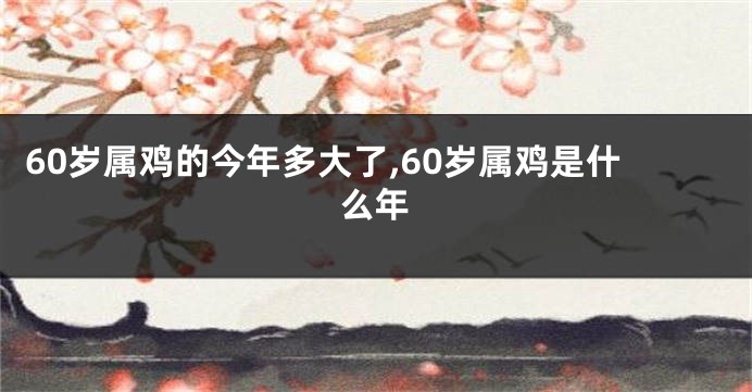 60岁属鸡的今年多大了,60岁属鸡是什么年