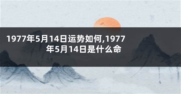 1977年5月14日运势如何,1977年5月14日是什么命