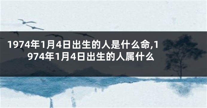 1974年1月4日出生的人是什么命,1974年1月4日出生的人属什么