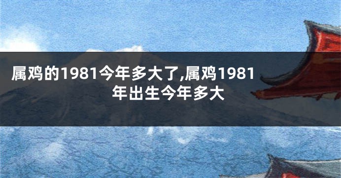 属鸡的1981今年多大了,属鸡1981年出生今年多大