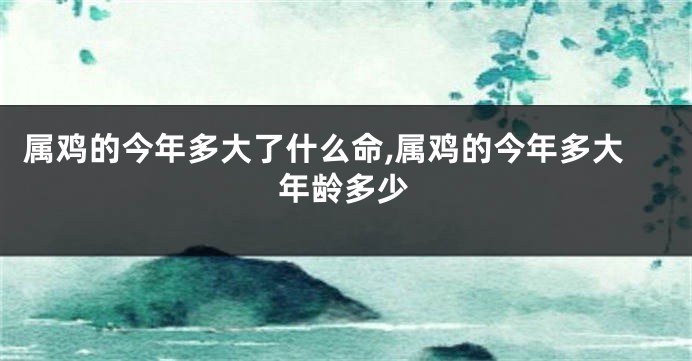 属鸡的今年多大了什么命,属鸡的今年多大年龄多少