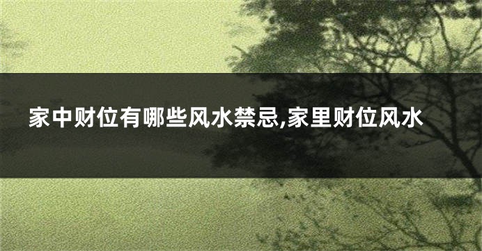 家中财位有哪些风水禁忌,家里财位风水