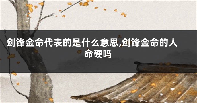 剑锋金命代表的是什么意思,剑锋金命的人命硬吗