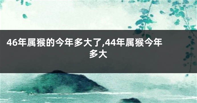 46年属猴的今年多大了,44年属猴今年多大