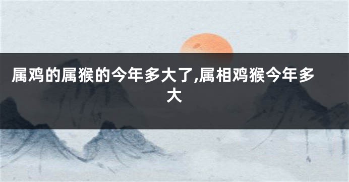 属鸡的属猴的今年多大了,属相鸡猴今年多大