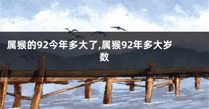 属猴的92今年多大了,属猴92年多大岁数