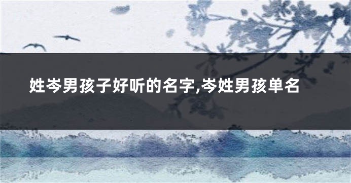 姓岑男孩子好听的名字,岑姓男孩单名