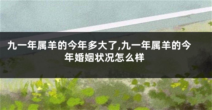 九一年属羊的今年多大了,九一年属羊的今年婚姻状况怎么样