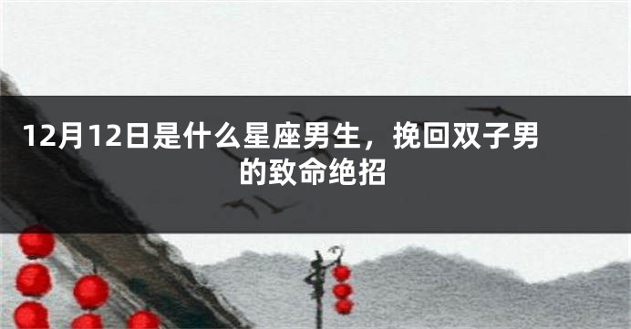 12月12日是什么星座男生，挽回双子男的致命绝招