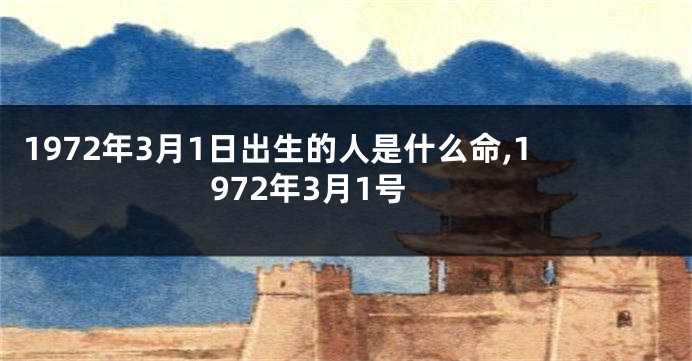 1972年3月1日出生的人是什么命,1972年3月1号