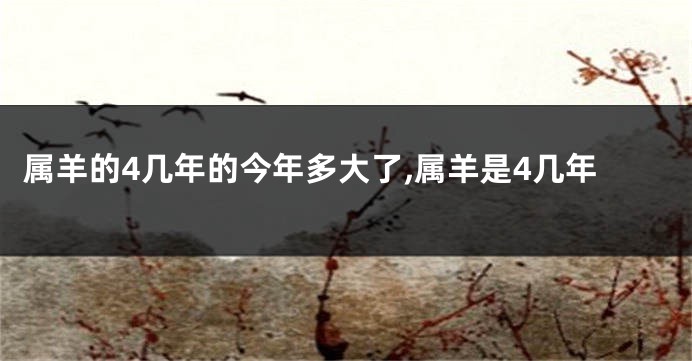 属羊的4几年的今年多大了,属羊是4几年