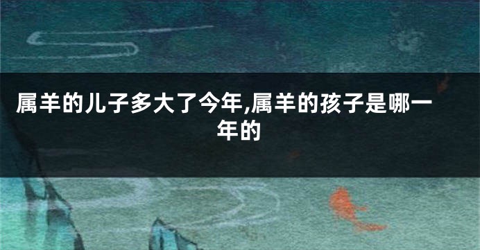 属羊的儿子多大了今年,属羊的孩子是哪一年的