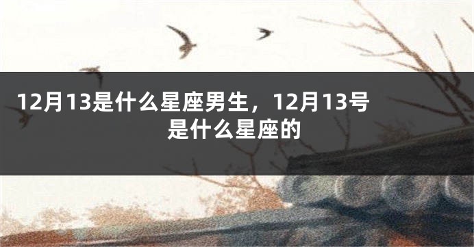 12月13是什么星座男生，12月13号是什么星座的