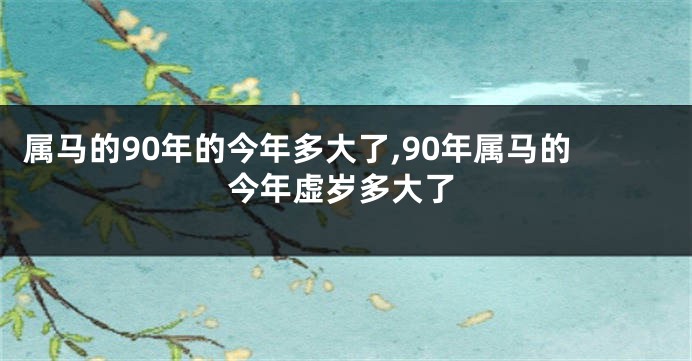 属马的90年的今年多大了,90年属马的今年虚岁多大了