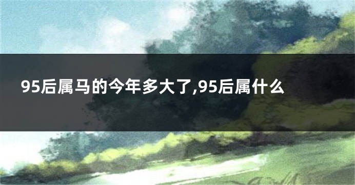 95后属马的今年多大了,95后属什么
