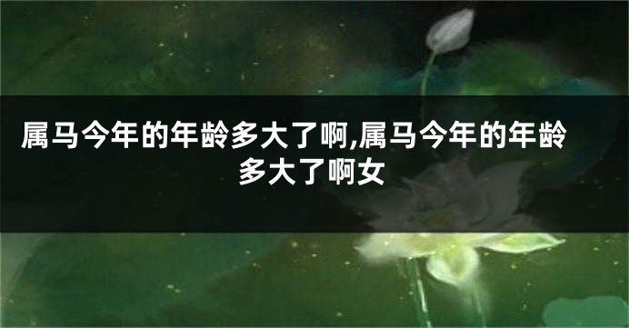 属马今年的年龄多大了啊,属马今年的年龄多大了啊女