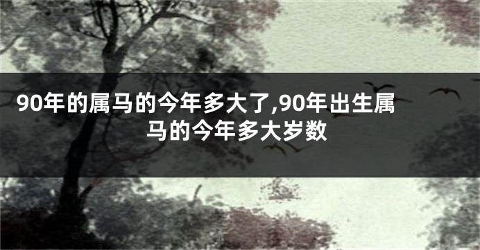 90年的属马的今年多大了,90年出生属马的今年多大岁数