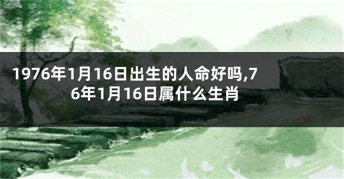 1976年1月16日出生的人命好吗,76年1月16日属什么生肖