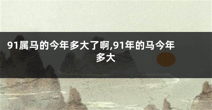 91属马的今年多大了啊,91年的马今年多大