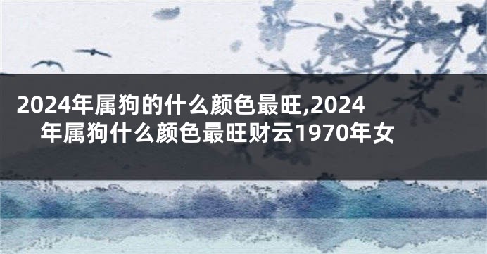 2024年属狗的什么颜色最旺,2024年属狗什么颜色最旺财云1970年女