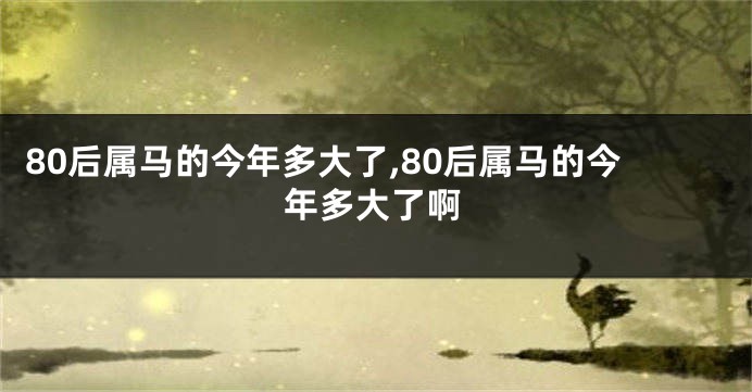80后属马的今年多大了,80后属马的今年多大了啊