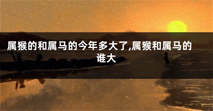 属猴的和属马的今年多大了,属猴和属马的谁大