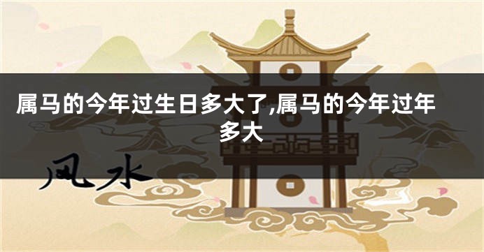 属马的今年过生日多大了,属马的今年过年多大