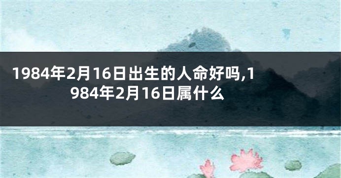 1984年2月16日出生的人命好吗,1984年2月16日属什么