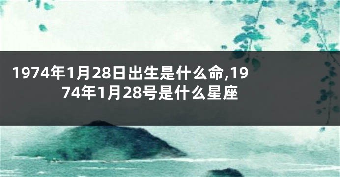 1974年1月28日出生是什么命,1974年1月28号是什么星座