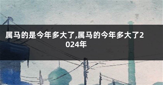 属马的是今年多大了,属马的今年多大了2024年
