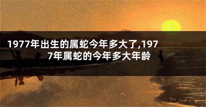 1977年出生的属蛇今年多大了,1977年属蛇的今年多大年龄