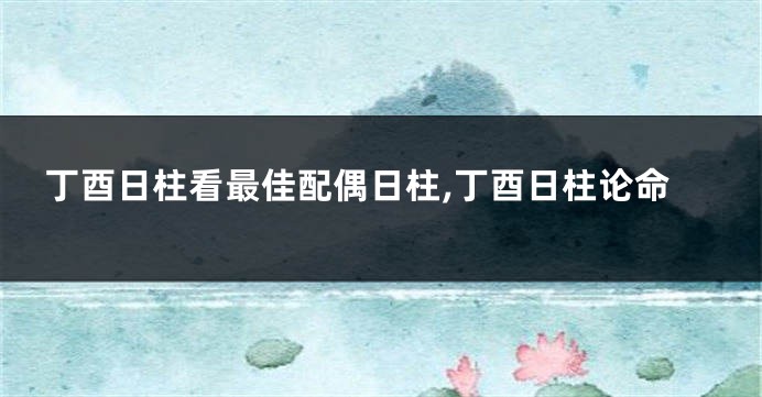丁酉日柱看最佳配偶日柱,丁酉日柱论命