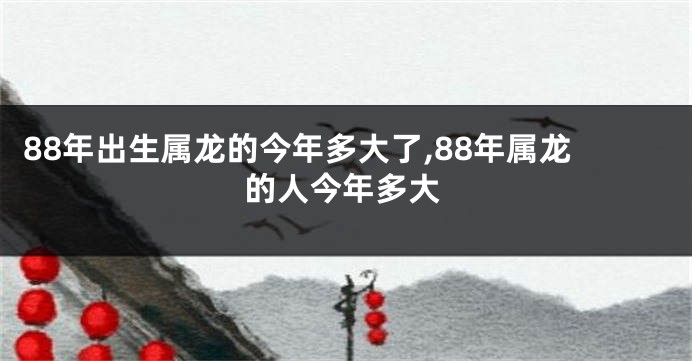 88年出生属龙的今年多大了,88年属龙的人今年多大