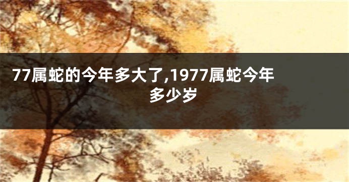 77属蛇的今年多大了,1977属蛇今年多少岁
