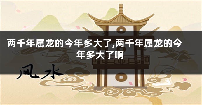 两千年属龙的今年多大了,两千年属龙的今年多大了啊