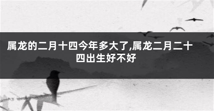 属龙的二月十四今年多大了,属龙二月二十四出生好不好