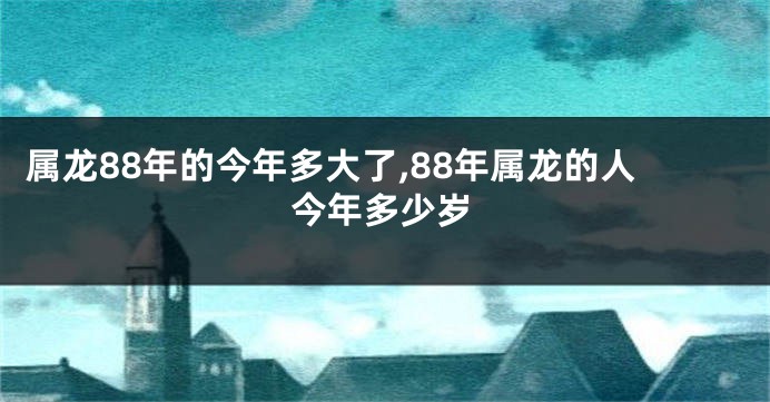 属龙88年的今年多大了,88年属龙的人今年多少岁